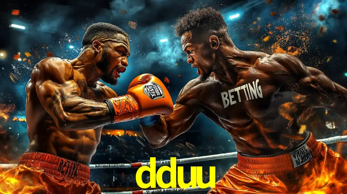 Dois boxeadores em uma luta intensa e explosiva, representando a adrenalina e as oportunidades de apostas em esportes de combate disponíveis na plataforma dduu.