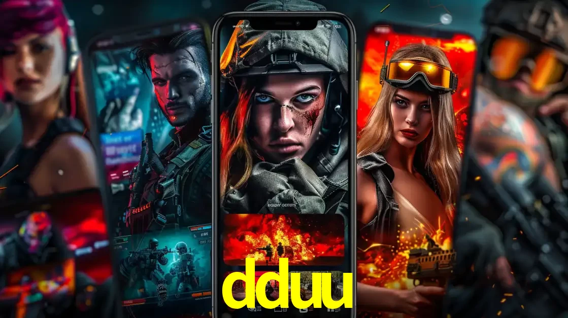 Montagem de telas de celular mostrando diversos personagens, masculinos e femininos, de um jogo de tiro, ilustrando a diversidade de equipes de e-sports para apostar no dduu.