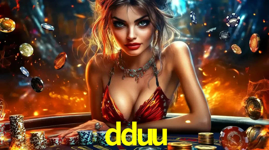 Mulher em uma mesa de cassino com pilhas de fichas e um fundo de fogo, pronta para uma rodada de altas apostas nos jogos de mesa emocionantes do cassino dduu.